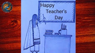 Teachers day drawing competition  how to make teachers day drawing WA Drawing Zone [upl. by Merriott762]