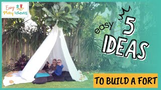 PLAY IDEAS  Kids Fort Adventures 5 Easy DIY Blanket Fort Ideas [upl. by Cirilo]