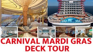 Carnival Mardi Gras Deck Tour 2019 [upl. by Ecnatsnok]