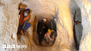 Exploring Turkey’s ancient underground city  BBC News [upl. by Eatnad]