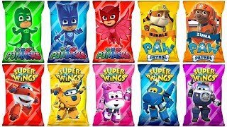 Pj Masks Super Wings and Paw Patrol Toys Learn Colors with Wrong Heads [upl. by Eelanej448]