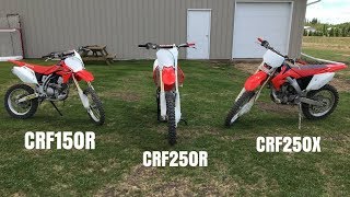 Crf150r Vs Crf250r Vs Crf250x [upl. by Ittak]