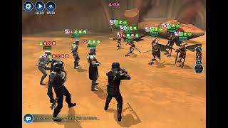 SWGOH Squad Arena Imperial Remnant Captain Enoch vs Geonosian Lvl 6 Attacker Datacron [upl. by Jangro]