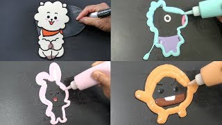 BT21 Pancake Art Compilation  RJ Mang Cooky Shooky [upl. by Sabra413]