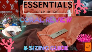 FEAR OF GOD ESSENTIALS CORAL REVIEW amp SIZING GUIDE [upl. by Bronson406]