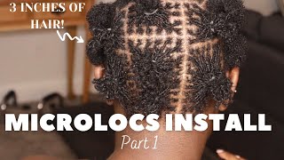 DIY MICROLOCS INSTALL  Part 1  partinggrid interlocking short hair starter locs [upl. by Yoccm]