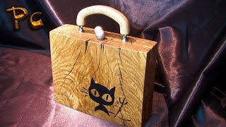 Wooden handbag made of oak [upl. by Ayrb]