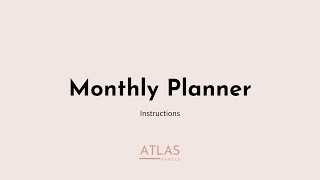 MONTHLY PLANNER  Instructions [upl. by Aiouqes438]