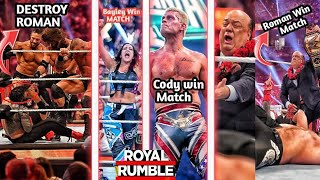 Roman Destroy Randy AJ styles and LA Knight Cody win Rumble match Bayley Win Rumble match [upl. by Salokkin786]