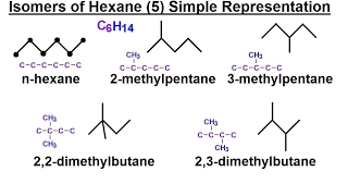 Organic Chemistry  Ch 1 Basic Concepts 12 of 97 Isomers of Hexane 5 Simple Representation [upl. by Niala]