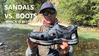 Wet Wading Sandals vs Boots  Footwear Thoughts for Summer Wading [upl. by Pachston975]