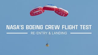 NASAs Boeing Crew Flight Test Reentry and Landing [upl. by Neret]