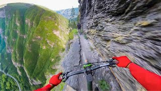 RISKIEST Mountain Bike Ride of My Life 1000ft Drop [upl. by Aicyla]