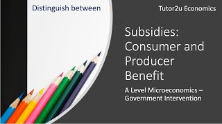 Subsidies Consumer and Producer Benefit [upl. by Brogle517]