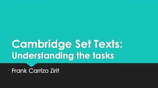 Cambridge Set Texts Explanation and how to get feedback [upl. by Nytsirhc372]