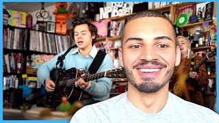 FIRST TIME HEARING HARRY STYLES  NPR Music Tiny Desk Concert REACTION [upl. by Aivat469]