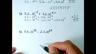 NOTAÇÃO CIENTÍFICA SOMA E SUBTRAÇÃO COM POTÊNCIAS DE BASE DEZ DIFERENTES [upl. by Blinni]