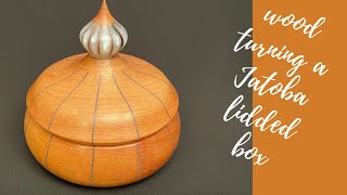 woodturning lidded box jatoba [upl. by Alyad]