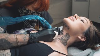 I CANT BELIEVE I GOT MY THROAT TATTOOED🤯💉 [upl. by Noraed691]