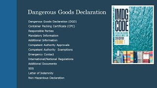 Dangerous Goods Declaration for sea transport under IMDG Code [upl. by Phippen758]