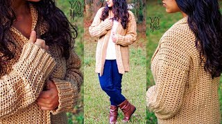 Free Crochet Cardigan Pattern for Beginners Comfy Cozy Cardigan [upl. by Rankin407]