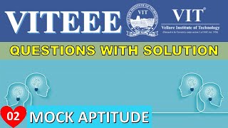 VITEEE Questions with solution  Mock Aptitude  How to score 95 in VITEEE  Part 02 [upl. by Luwana]