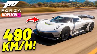 Forza Horizon 5  MELHOR TUNAGEM para KOENIGSEGG JESKO VELOCIDADE MÁXIMA 490 KMH [upl. by Frentz]