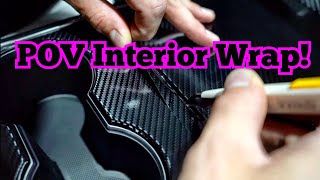 POV Gloss Carbon Fiber Interior Wrap  How to wrap your interior Tesla Model 3 [upl. by Eatnoid979]