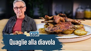 Quaglie alla diavola con patate lionesi  Si fa così  Chef BRUNO BARBIERI [upl. by Eelydnarb]