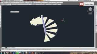 Escalier Hélicoïdal  Colimaçon Partie 2 Tutoriel Autocad 3D [upl. by Nyrhtak]
