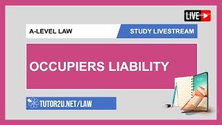 ALevel Law Study Livestream  Occupiers Liability [upl. by Fabrianna]