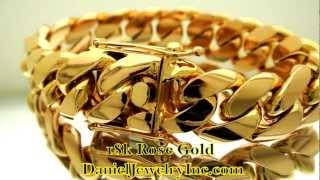 18k Rose Gold Miami Cuban Link Bracelet Daniel Jewelry Inc [upl. by Aseuqram297]