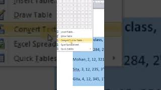 Text To Table MS word [upl. by Salaidh]