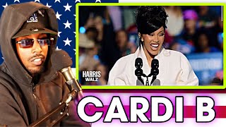 Cardi B Read’s Her Endorsement Speech Off Her Phone On National Television  Trump 2024 [upl. by Ennovyahs660]