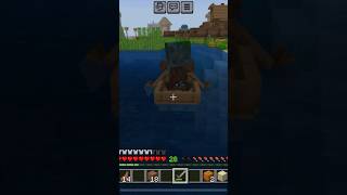 Zombie tries to steal my boat😱 shorts minecraft [upl. by Adnouqal]