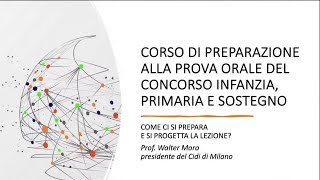 Corso per la Prova Orale del Concorso Infanzia Primaria e Sostegno [upl. by Ainet295]