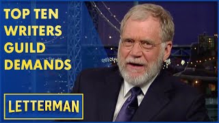 Top Ten Demands Of The Striking Writers  Letterman [upl. by Lancelot]