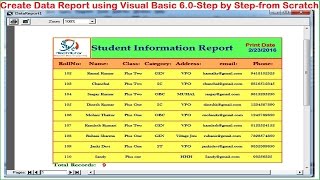 Visual Basic tutorialCreate Data Report using Data EnvironmentPrint and Export report Step by Step [upl. by Kcirdorb481]