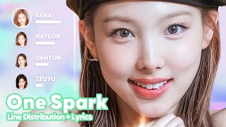 TWICE  One Spark Line Distribution  Lyrics Karaoke PATREON REQUESTED [upl. by Leeban]