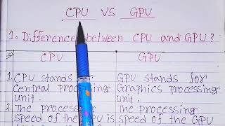 Difference between CPU and GPU in hindiCPU vs GPUCPU and GPU differenceCPU और GPU के बीच अंतर [upl. by Andert933]