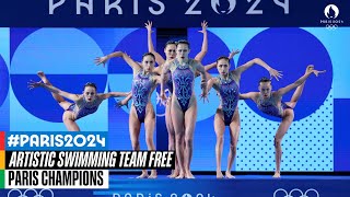 Artistic Swimming Team Free Routine  Paris Champions [upl. by Nuawd128]