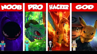 Minecraft POKEMON STATUE HOUSE BUILD CHALLENGE  NOOB vs PRO vs HACKER vs GOD  Animation [upl. by Camella]