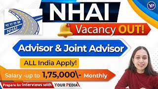 NHAI Recruitment 2023  Advisor amp Joint Advisor  NHAI Vacancy 2023  Latest Govt Job 2023 [upl. by Haimirej977]