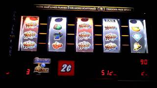 Diamond Ring 2 cent slot machine bonus win at the Sands Casino at Bethlehem PA [upl. by Greenman]