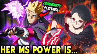 Saradas TWO Mangekyou Sharingan Powers Are BUSTED  Naruto Explained Commuity Response [upl. by Nelyt]