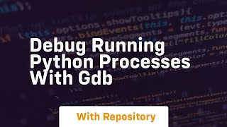 Debug running python processes with gdb [upl. by Merete716]