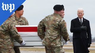 Biden honors three US soldiers killed in Jordan [upl. by Nelleeus]