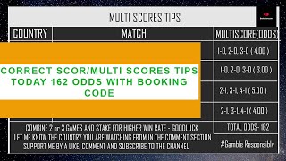 Thursday 162 odds Correct ScoreMultiscores Betting Tips With Booking Code  Lets Make Money [upl. by Ettenuj]