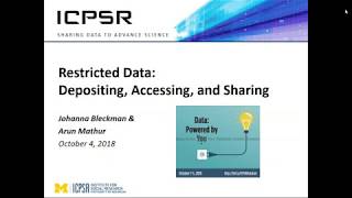 Restricted Data Depositing Accessing and Sharing [upl. by Sorgalim]