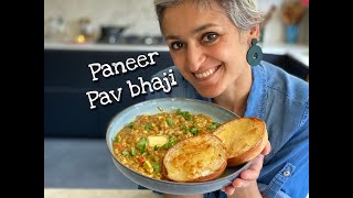 PANEER PAV BHAJI in 30 minutes  30 Minute Indian  Quick pav bhaji at home  Food with Chetna [upl. by Alywt]